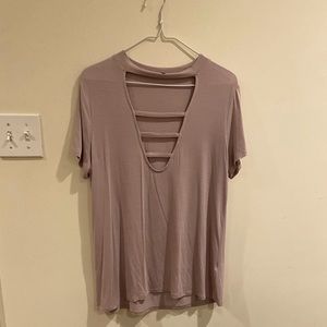 Purple cut out tee